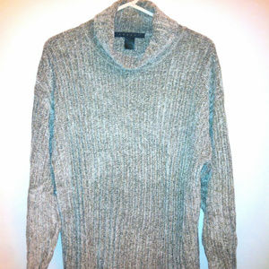 NWOT Tesori Taupe Chenille T Neck Tunic Sweater- S
